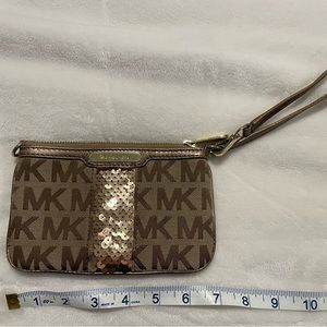 Tan & brown Michael Kors wristlet